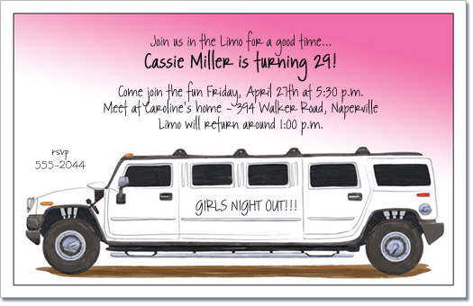 Hummer Limo Party Invitation Limo Invitation Surprise Party