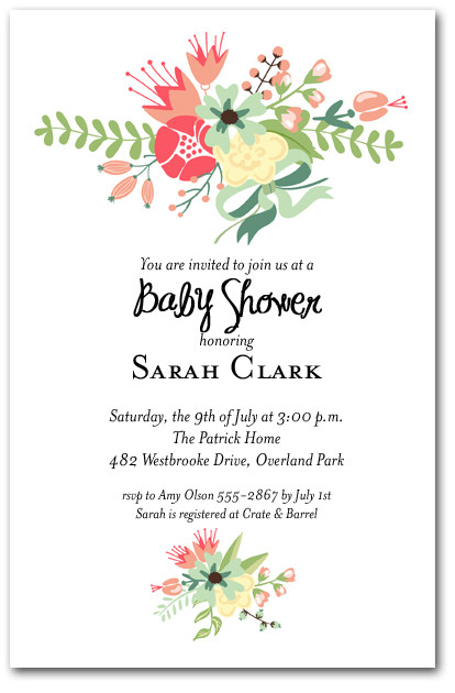 Garden Flowers Baby Shower Invitations