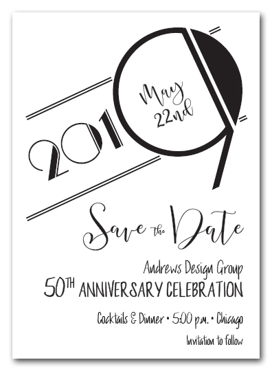 2019 Black Art Deco Business Event Save The Date Cards