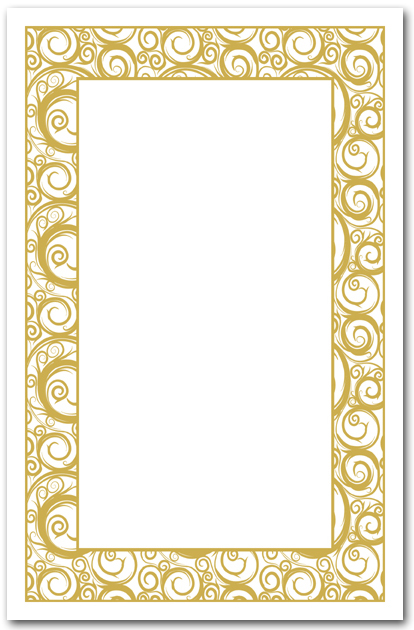 Gold Swirls on White Invitation, Business Invitations, Holiday Invitations