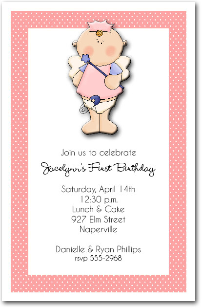 birthday wording 30 for invitation Angel Invitations Little First Party Birthday Princess