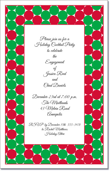 Red & Green Circles Invitation, Holiday Party Invitations, Christmas Party