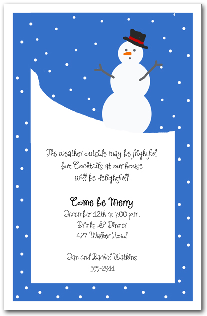 Snowman Holiday Invitations, Christmas Invitations