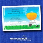 Orange Barbecue Grill Company Picnic Invitations at Announcingit.com