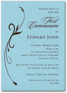 Flourish Boys First Communion Invitation