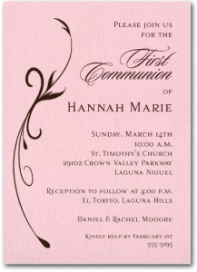 Flourish Girls First Communion Invitation