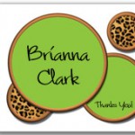 Cheetah Print & Green Circles Note Card