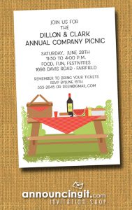 Picnic Table Summer Company Party Invitations at Announcingit.com