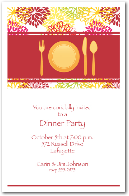 Dinner Party Invitations set the Tone for your Evening