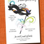 Carnival Black Mask Mardi Gras Party Invitations