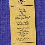 Fleur de Lis on Shimmery Gold Mardi Gras Party Invitations