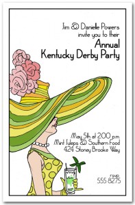 Derby Day Mint Julep and Hat Lady Kentucky Derby Party Invitations