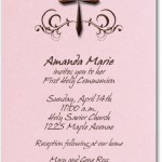 Holy Cross Shimmery Pink Invitations