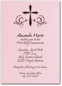 Holy Cross Shimmery Pink Invitations