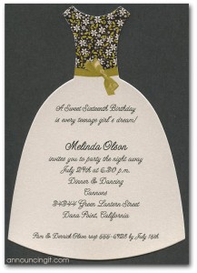 Savannah Diecut Party Dress Invitations