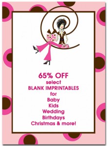 65% off Select Blank Stock Invitation Imprintables