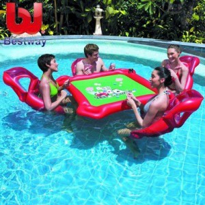 Floating Pool Texas Hold'em Card Table and Chairs