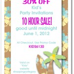 10 Hour Sale on Kids Party Invitations