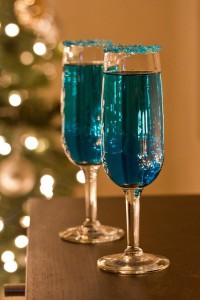 Blue Sparkling Star Champagne Cocktails