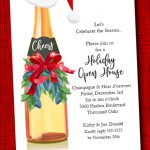 Santa-Hat-on-Champagne-Bottle-with-Red-Bow-Holiday-Christmas-Party-Invitations-Pr