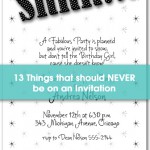 14 things that should NEVER be on an Invitation