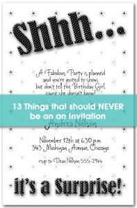 14 things that should NEVER be on an Invitation