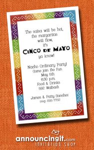 Zigzag Mexican Fiesta Party Invitations | See our entire invitation collection at Announcingit.com