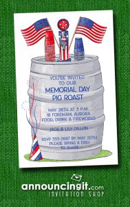 Patriotic 4th of July Beer Keg Party Invitations at Announcingit.com