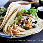 Crockpot Beer & Cheddar Chicken Tacos