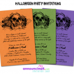 Skull Halloween Party Invitations