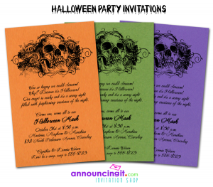 Skull Halloween Party Invitations and Ideas