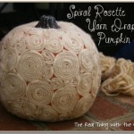 Spiral Rosette Yarn Wrapped Pumpkin