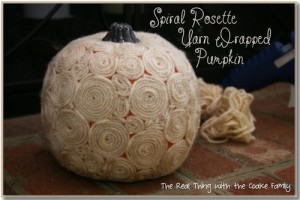 Spiral Rosette Yarn Wrapped Pumpkin