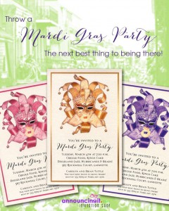 Venetian Masks Mardi Gras Party Invitations