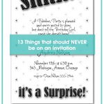 13 Things that should never be on a Party Invitation by Announcingit.com