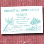 Beach Shoreline All White Party Invitations