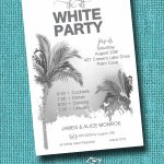 Palm Tree All White Party Invitations