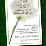 White Carnation Belmont Stakes Party Invitations at Announcingit.com