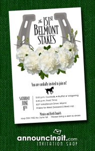 Horseshoe & White Carnation Belmont Stakes Invitations - Announcingit.com