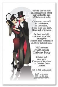 Sinister Couple Vampire Halloween Party Invitations available at Announcingit.com