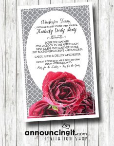 FreshRed Roses Kentucky Derby Party Invitations