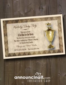 Exclusive unique Kentucky Derby Trophy Party Invitations - see the entire collection of Derby invitations at Announcingit.com