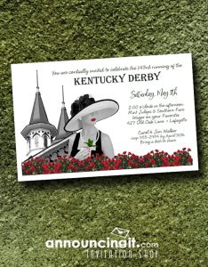 Noir Kentucky Derby Party Invitations are the perfect way to invite guests to your Derby party, derby themed bridal shower, birthday party, retirement party and more...just change the wording to fit your occasion. See our entire collection at Announcingit.com