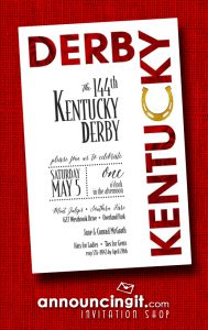 Roses and Horse Shoe Kentucky Derby Party Invitations