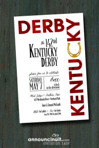 Roses and Horse Shoe Kentucky Derby Party Invitations are the perfect way to invite guests to your Derby party. See our entire collection at Announcingit.com