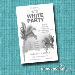 Palm Tree Summer All White Attire Party Invitations