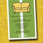 Fifty Yard Line Couch Super Bowl Party Invitations