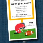 Red Football Helmet Super Bowl Party Invitations