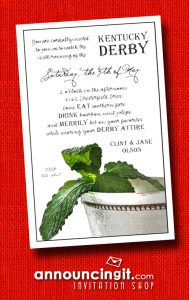 Silver Mint Julep Cup Kentucky Derby Party Invitations | See the entire collection at Announcingit.com