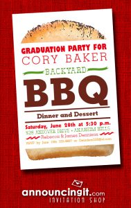 Billboard Hamburger Graduation Party Invitations at Announcingit.com